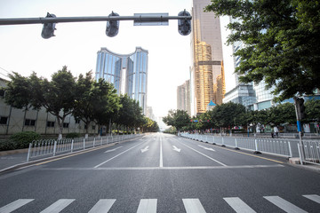 Road with zebra crossing in the city