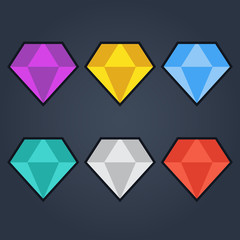 Diamond Vector Illustraion Set