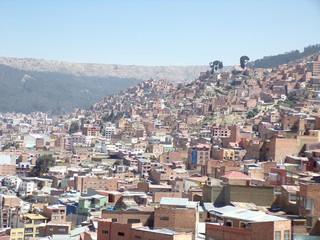 View of the city of la Paz in Bolivia