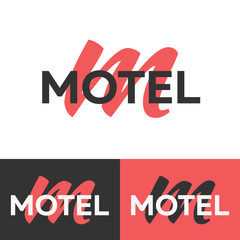 Motel logo. Letter M logo. Vector logo template. Logotype concept.