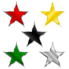 glossy stars on a white background