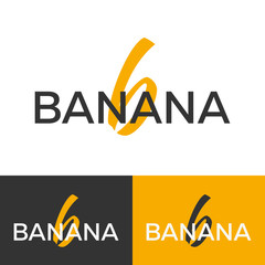 Banana logo. Letter B logo. Vector logo template. Logotype concept.