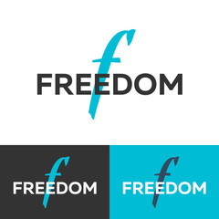 Freedom logo. Letter F logo. Vector logo template. Logotype concept.