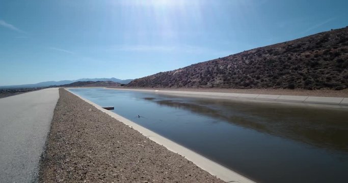 Drone Flyover Aqueduct In Palmdale CA