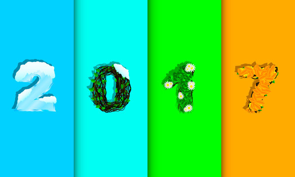 2017 year. Seasons year - Powered by Adobe