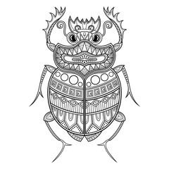 Vector Scarab Beetle. Ancient Egypt