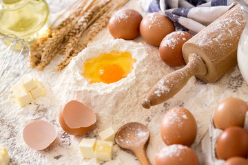 Baking cookies with ingredients.