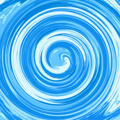 Abstract glossy of swirling blue background. Water splash in round twirl shape. Rotation illustration