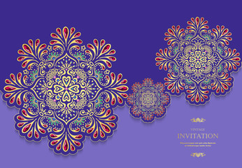 Wedding or invitation card  vintage style  with  crystals  abstarct pattern background  ,vector element eps10 illustration,indian,islam,wedding,invitation