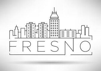 Minimal Fresno Linear City Skyline with Typographic Design