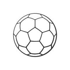 Fototapeta premium Vector illustration. Hand drawn doodle of leather soccer ball. Sports equipment. Cartoon sketch. Decoration for greeting cards, posters, emblems, wallpapers