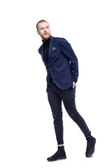 Naklejka premium walking bearded man