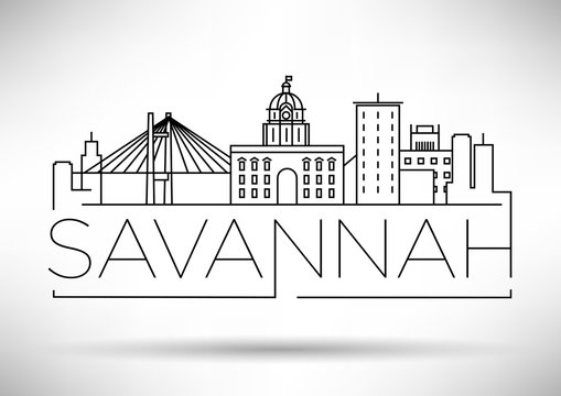 Minimal Savannah Linear City Skyline with Typographic Design
