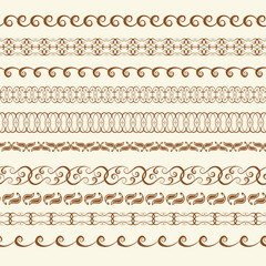 Traditional East style, ornamental floral elements. Mehndi pattern.