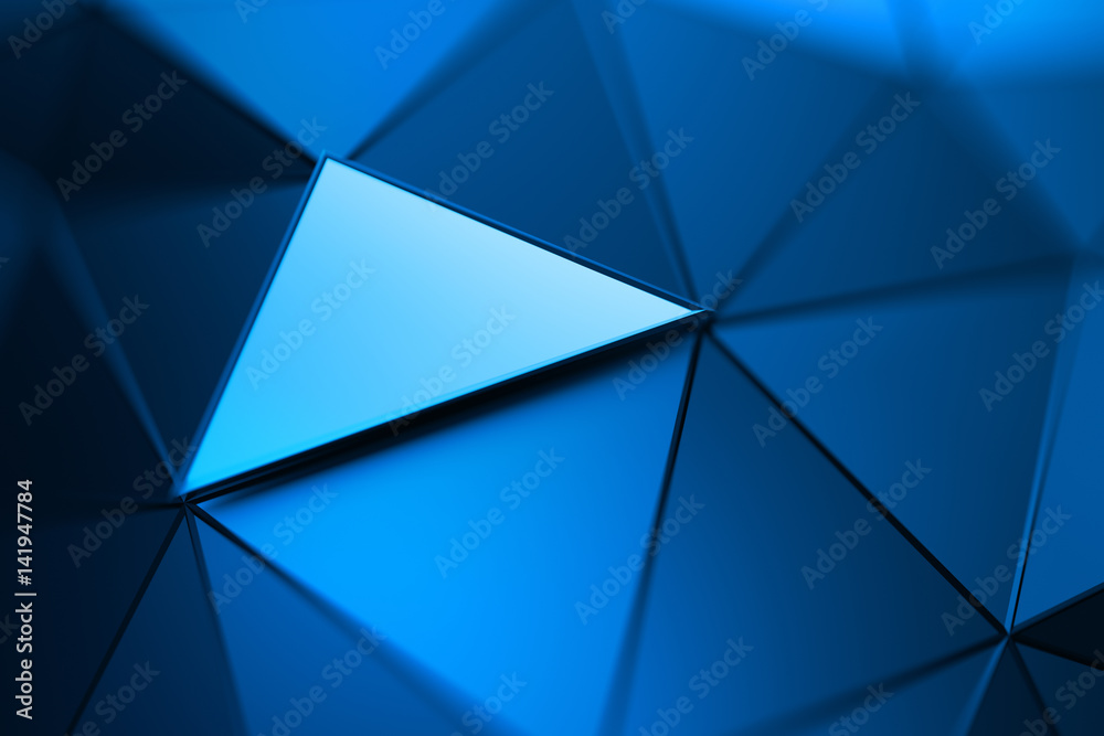 Poster abstract 3d rendering of triangulated surface. contemporary background. futuristic polygonal shape. 