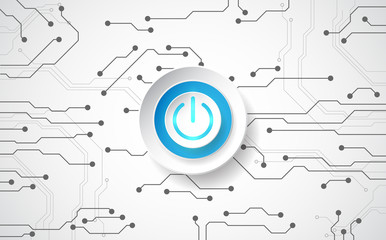 Obraz premium Abstract digital technology power button. vector background