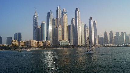 Fototapeta na wymiar Skyscrapers in Dubai Marina