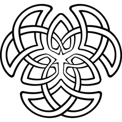 Monochrome Celtic pattern. Pattern for Scandinavian or Celtic ornament. Vector illustration