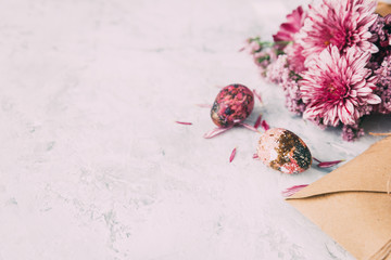 Obraz premium Spring Easter Holiday Themed Still Life Scene in Natural Light