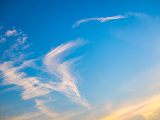 Fototapeta na wymiar beautiful summer sky with fluffy cloud on blue