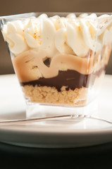 Close-up shot of banoffee.