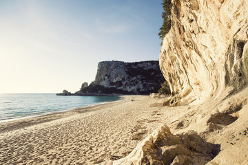 Views of sunrise in Cala Luna beach, Ogliastra, Sardinia