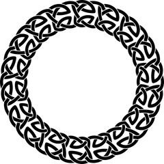 Round frame of Celtic pattern. Pattern for Scandinavian or Celtic ornament. Vector illustration