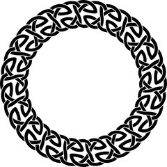 Round frame of Celtic pattern. Pattern for Scandinavian or Celtic ornament. Vector illustration