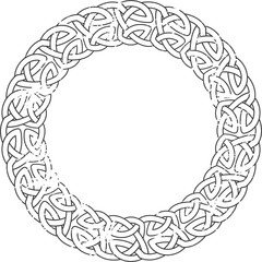 Round frame of Celtic pattern. Pattern for Scandinavian or Celtic ornament. Vector illustration