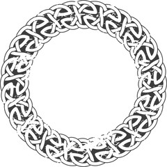 Round frame of Celtic pattern. Pattern for Scandinavian or Celtic ornament. Vector illustration