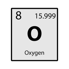 Oxygen periodic table element gray icon on white background vector