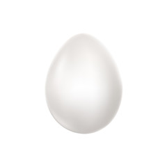 White egg illustration. Dimentional egg icon isolated.