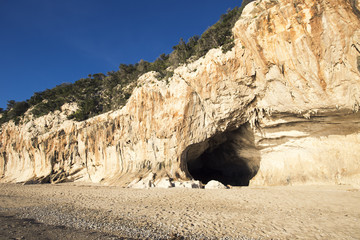 Views of sunrise in Cala Luna beach, Ogliastra, Sardinia