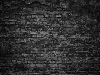 texture of a black brick wall background gloomy background for design - obrazy, fototapety, plakaty