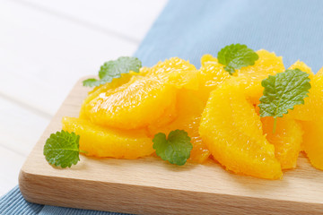Fototapeta na wymiar slices of peeled orange