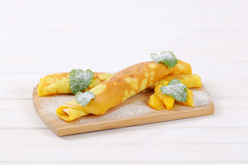 crepes with fresh oranges