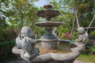 Fototapeta na wymiar garden fountain