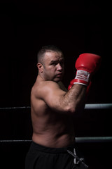 professional kickboxer in the training ring