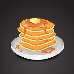 Pancakes realistic vector icon.