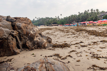 Shiva face on Vagator beach in Goa. India