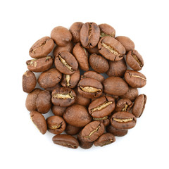 circle of coffee beans