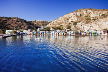 Beautiful Klima village, Milos island, Cyclades, Greece