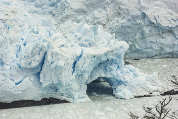 huge wall of perito moreno glacier in argentina patagonia