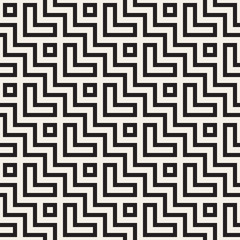 Maze Tangled Lines Contemporary Graphic. Abstract Geometric Background Design. Vector Seamless Pattern.