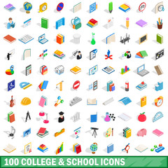 100 college and school icons set