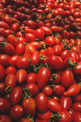 Fresh cherry tomatoes for sale in marketplace