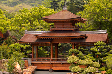 Wooden Pavilion in a Chinese Park