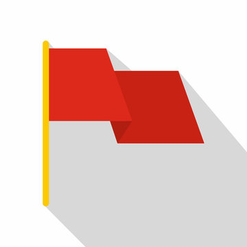 Red flag icon, flat style
