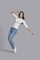 Feeling comfortable in her style. 