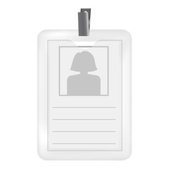 Name tag holder mockup, realistic style